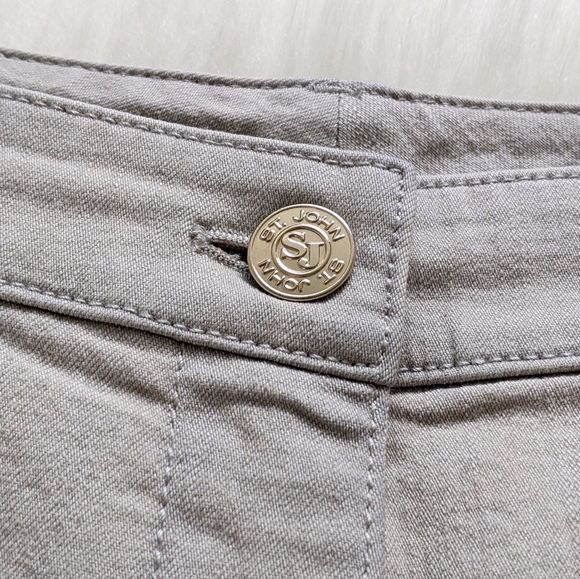 St. John Light Gray Straight Leg Cropped Jeans | Size 4 - Picture 8 of 9